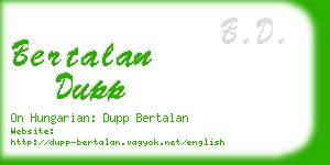 bertalan dupp business card